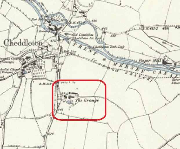 Leek - Churnet Grange Cheddleton : Map credit National Library of Scotland